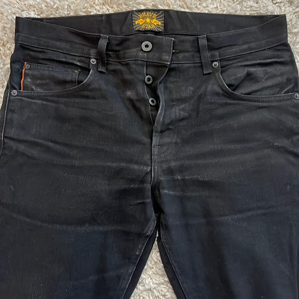 BRAVE STAR SELVAGE Size 32 The Slim Taper BSJ104 #CUT2054 in BLACK